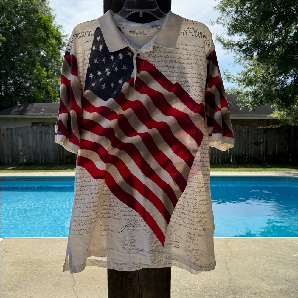 Patriotic American Flag Polo Shirt